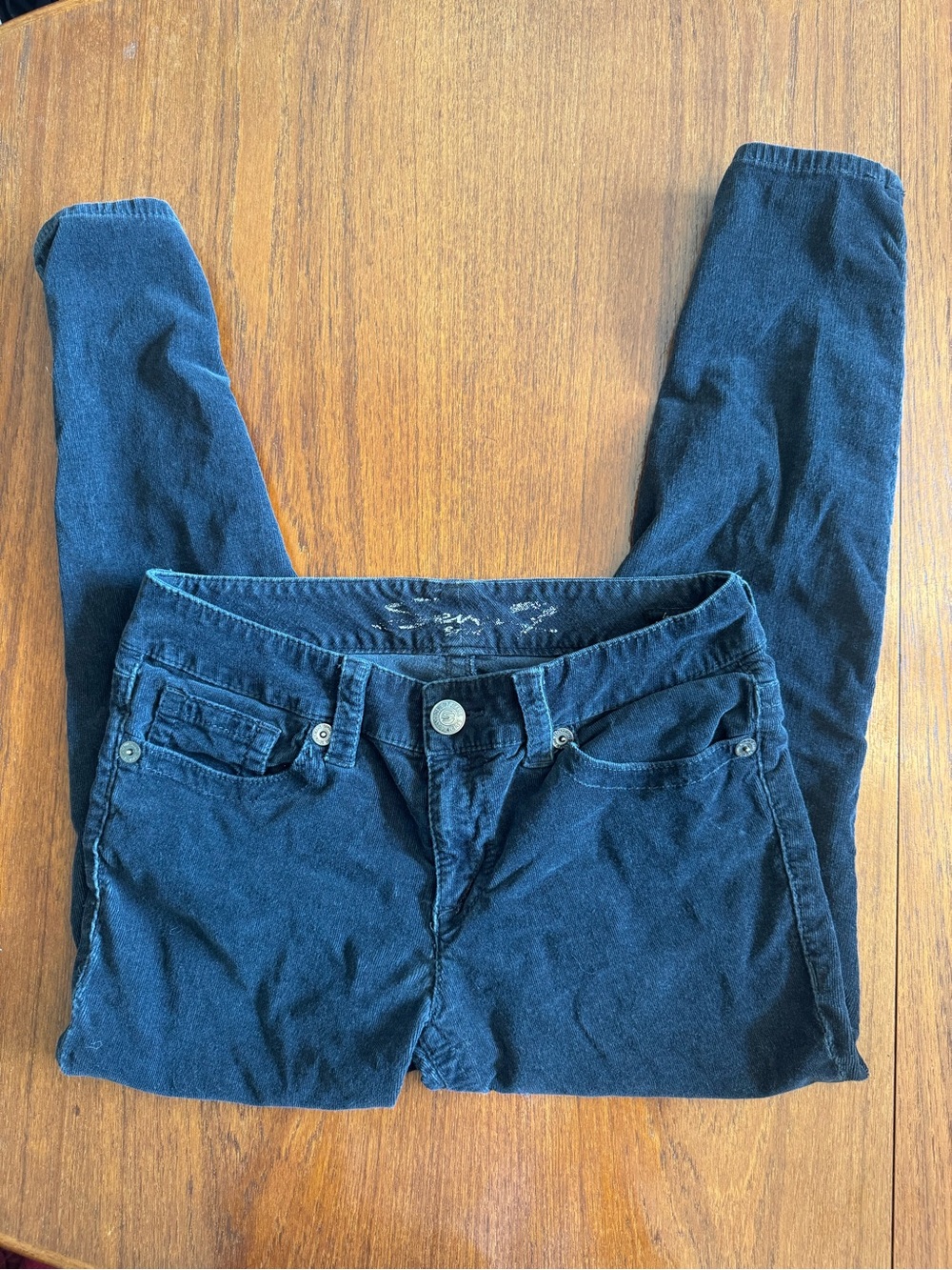 Seven7 Women's Black Stretch Skinny Corduroys